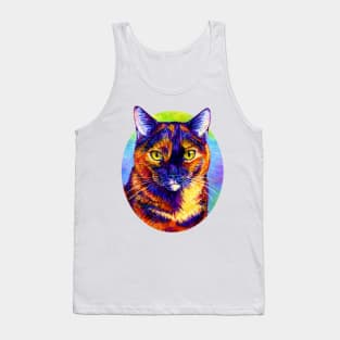 Rainbow Tortoiseshell Cat Tank Top